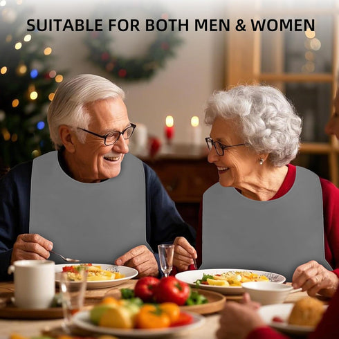 varlldibao Adult Bibs for Women/Men,Adult Silicone Bib for Eating with Crumb Catcher,Washable bib for adults
