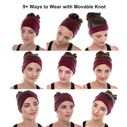 Tobeffect Headbands for Women, African Boho Wide Hairband Knotted Head Wraps, Hair Accessories
