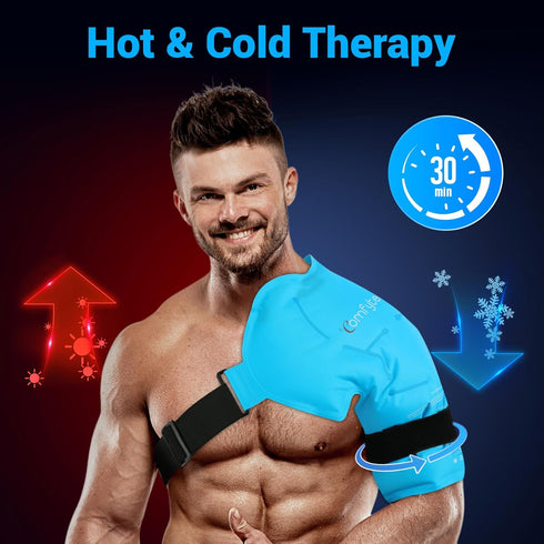 Comfytemp Shoulder Ice Pack for Rotator Cuff Cold Therapy, Reusable Gel Brace for Pain Relief and Recovery