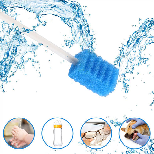 Disposable Oral Swabs, Sterile Dental Sponge Swabsticks, Unflavored for Mouth & Gum Cleaning, 100 Count.