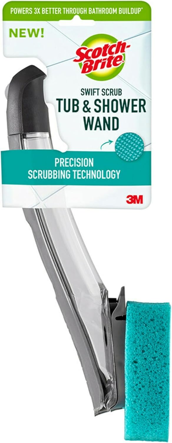 Scotch-Brite Wand for Tub & Shower, Ideal for Bathroom Buildup, Soap Scum Remover, 1 Cleaner Wand