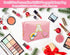 Personalized Initial Preppy Makeup Bag Set - Monogram Waterproof Travel Cosmetic Bag for Women, Cute Toiletry Bag
