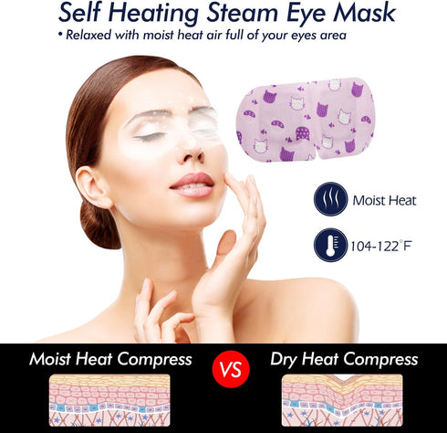 Jekeno Steam Eye Mask, 30 Packs for Dry Eyes, Dark Circles, and Puffiness, Self Heated Warm Eye Mask