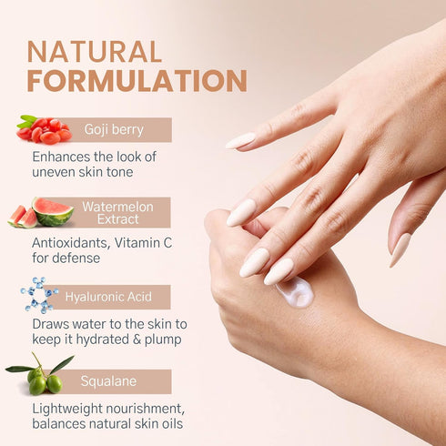 Karuna All Day Moisturizing Cream - Anti-Wrinkle Face Cream with Watermelon Extract, Hyaluronic Acid, 50 ml