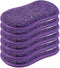 6 Pack Kitchen Dish Sponge Scrub, Heavy Duty Scrubber for Dishes and Pots, Reusable Microfiber, Purple