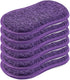 6 Pack Kitchen Dish Sponge Scrub, Heavy Duty Scrubber for Dishes and Pots, Reusable Microfiber, Purple