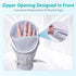 Medical Restraint Gloves - 2Pcs, Hand Protective Gloves Zip-Up for Dementia Patients or Elderly, Bed Restraints Mitts, Limb Holder, Movement Limited Ties for Big Hands (Gray-Zip-L)