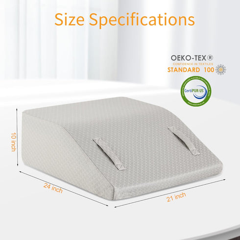 Leg Elevation Pillows for Sleeping, Memory Foam Wedge Pillow for Legs, Non-Slip Base, Removable Cover for Back Pain (10