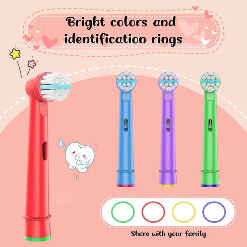Kids Toothbrush Replacement Heads, Compatible with Oral B Braun Electric Toothbrush, 8 Pack, Soft Bristles