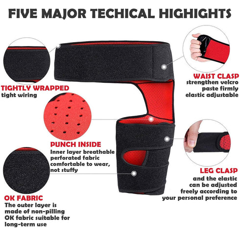 Milltrip Ace Brace Groin Hip Brace - Adjustable Compression Wrap for Pain Relief Strain Neoprene