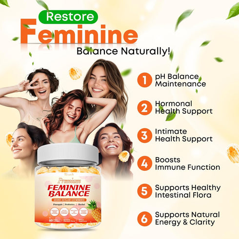 Vazatisi 120 Count Gummies Gummies | Feminine Balance for Womens | Pineapple for Women PH Balance, Healthy Odor, Yeast