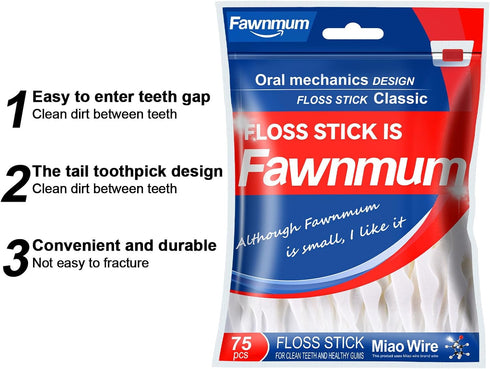 300 Count Classic Dental Floss Picks, Strong, Unflavored, Tough Cleaners for Thorough Teeth Cleaning