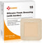 Carbou Silicone Foam Dressing with Gentle Border, 4"x4" Adhesive Waterproof Bandage for Pressure Sore, 10 Pack