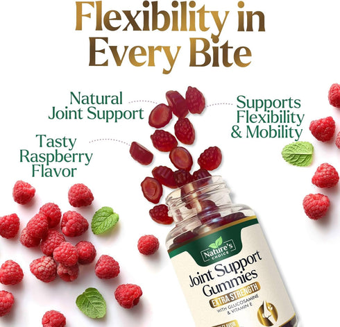 Joint Support Gummies | Extra Strength Glucosamine with Vitamin E | 120 Gummies for Cartilage & Flexibility