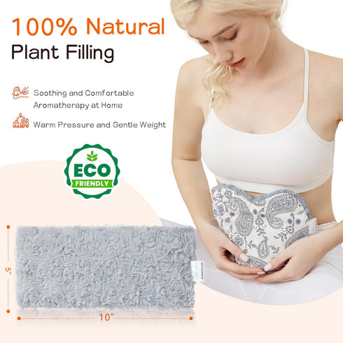 Heating Pad Microwavable Reusable Heat Pack for Neck, Shoulder, Cramps, Back Pain Relief, Lavender Self-Care Gifts