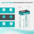 Rechargeable 9V Lithium USB Battery 860mAh (4 Pack) with 4 in 1 Charge Cable