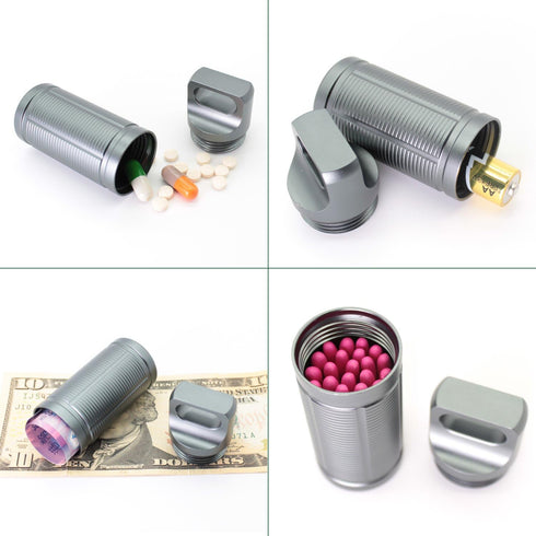 PPFISH Military Grade Air-Tight EDC Accessory Case, Waterproof Pill Fob Capsule, Outdoor Survival Storage Container