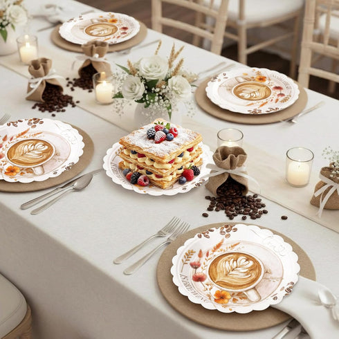 Havawish 100 Set Pcs Love Is Brewing Coffee Bridal Shower Party Plates Decoration Coffee Paper Plate Love Is Brewing