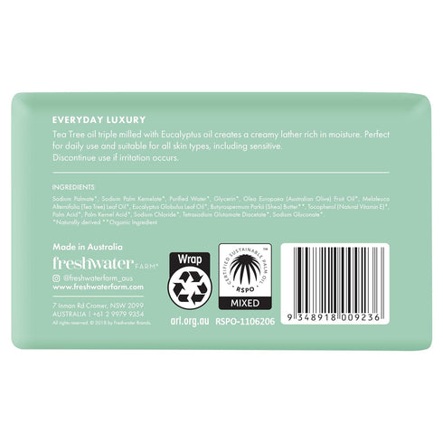 Invigorating Castile BODY BAR | Sanitising Tea Tree + Eucalyptus Oil | Natural Ingredients | Triple-Milled Soap Bars With Organic Shea Butter