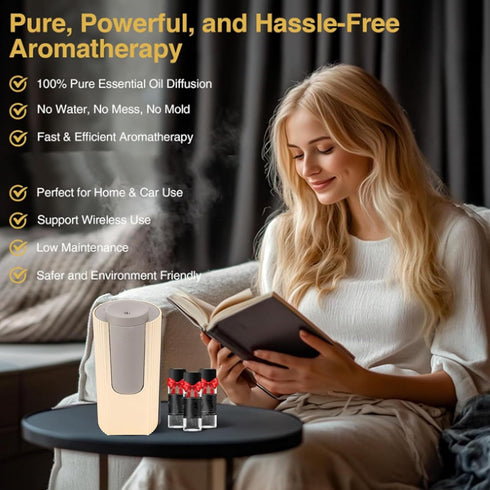 YDuupxe 20ml Aromatherapy Diffuser, Aluminum Alloy Leakproof Portable Aromatherapy Diffuser for Car Home Office Living