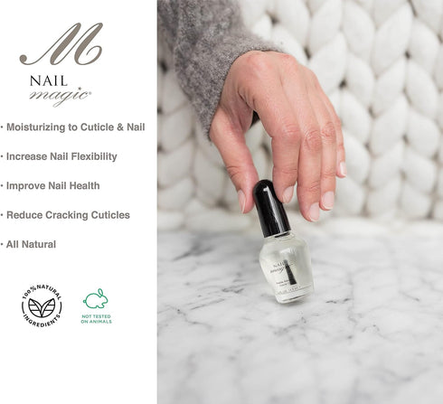 Nail Magic Hand & Cuticle Oil, Vanilla Almond Natural Cuticle Oil for Stronger Nails, 0.5 Fluid Ounce