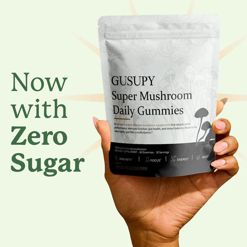 GUSUPY Gummies 12 60 Gummies Lions Mane Mushroom Supplement - Organic Mushroom Blend with Cordyceps, Reishi, Chaga