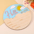 lasuroa 5.9 Inch Baby Announcement Sign, Cute Sun Style Wooden Hello World Newborn Sign Baby Name Plaque for Nursery