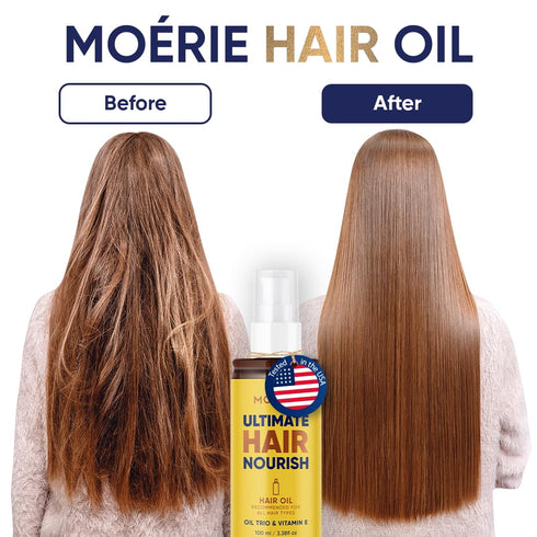 Moerie Ultimate Hair Oil for frizzy, dry and damaged Hair - Deeply Nourishing Rejuvenation - With Vitamin E, Jojoba