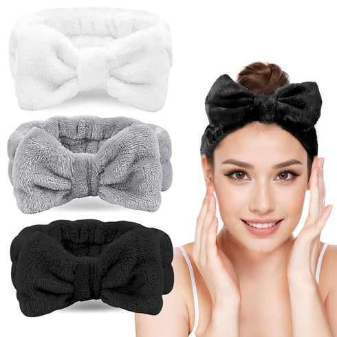 LADES Soft Skincare Headband, Adjustable, Comfortable & Stretchy Fabric for Makeup, Non-Slip Hair Control