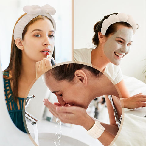 SPA Headband for Women for Washing Face, Makeup Headband & Hair Band for Face Wash, 4 Pcs