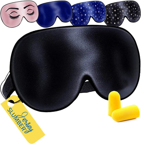 Jersey Slumber 100% Silk Sleep Mask | Super Soft Eye Mask with Adjustable Strap | Best Sleeping Aid, Blocks Light