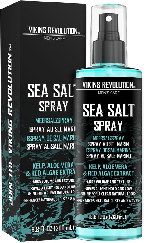 Viking Revolution Sea Salt Spray for Hair Men, 8oz Texturizing Spray with Kelp, Aloe Vera for Beach Hair