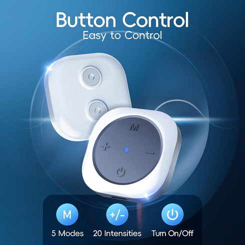 Comfytemp Wireless TENS Unit Machine for Pain Relief, Rechargeable TENS Device with 30 Modes, 4 Pads for Sciatica, Back
