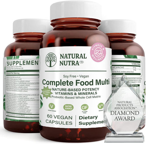 Natural Nutra Whole Food Complete Multivitamin and Mineral for Women and Men, Energy Booster, 60 Capsules