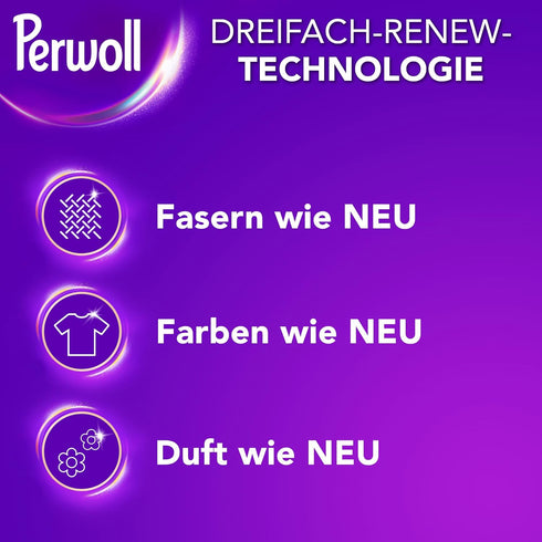Perwoll Black Detergent, 1 x 27 Wash Loads, Mild Detergent for Dark Colors and Fibers, Triple-Renew Technology