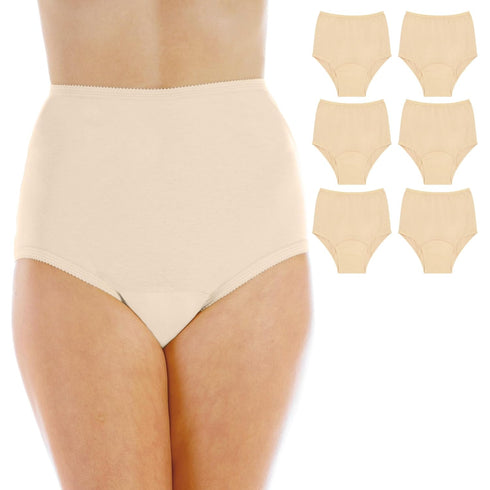 Wearever Women's Cotton Comfort Incontinence Panties, Regular Absorbency, Reusable Leak Proof Underwear, Pack of 6