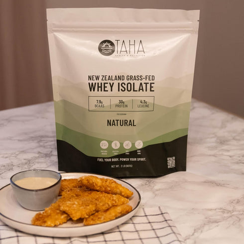 Taha Health & Nutrition Natural Whey Protein Isolate Powder, 30g Protein, 2LB, New Zealand Grass-Fed