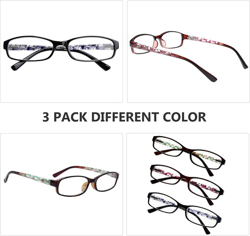 Eyekepper 4 Pairs Reading Glasses for Women - Stylish Striped Pattern Eyeglasses