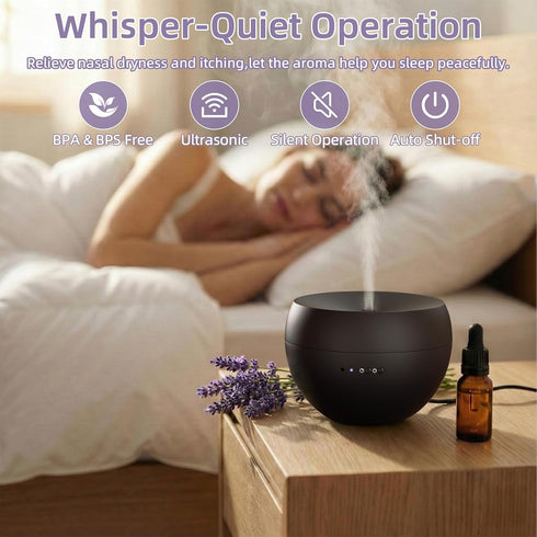 VigorLife 2 100ml Essential Oil Diffuser, Small Ultrasonic Aromatherapy Diffuser with Auto-Off Function, Cool Mist