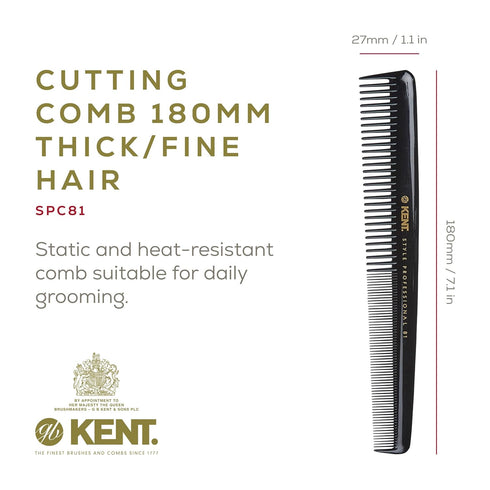 Kent SPC81 Salon-Style Dressing Cutting Comb, Professional Barber Haircut Comb for All Hair Types