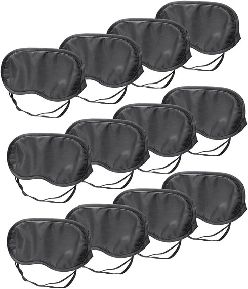 12 PCS Satin Games Sleep Mask Eye Mask Blindfold for Men & Women, Night Eyeshade for Travel Nap