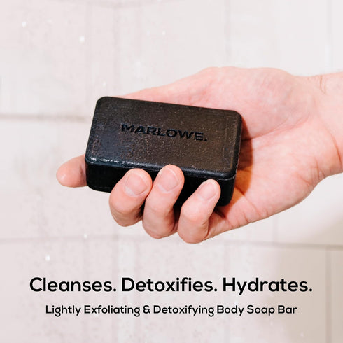 MARLOWE. No. 106 Charcoal Soap, 7 oz Body Bar Soap for Men, Cleansing & Hydrating with Natural Extracts
