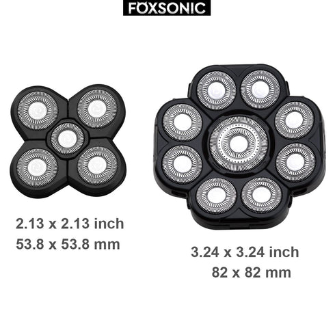 Upgraded 9 Blades Replacement Heads for Body Head Shaver, Compatible with Many Brands, Electric Razor Shaver