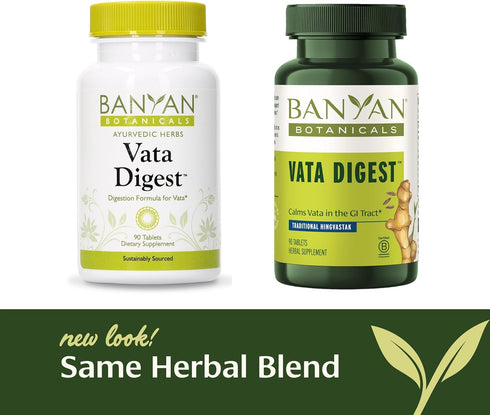 Banyan Botanicals Vata Digest, Organic Digestion Supplement, 90 Tablets, Non-GMO, Vegan, Warming & Balancing