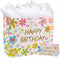 SUNCOLOR 13" Large Birthday Gift Bags with Tissue Paper and Card, Flowers Design