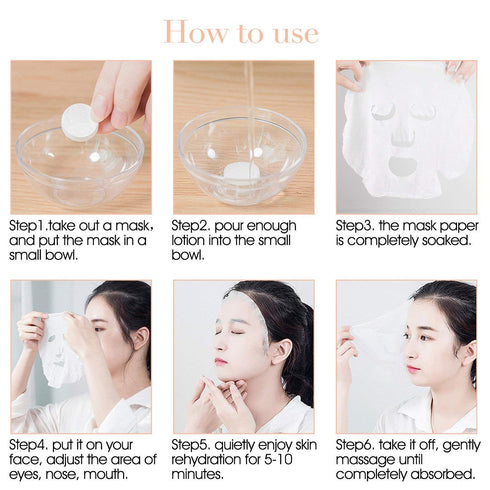 Natural 24Pcs DIY Compressed Facial Mask Cotton Face Mask Sheet for Skin Care