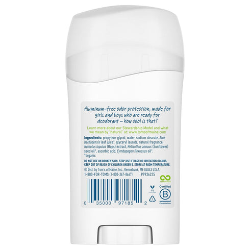 Tom's of Maine 1.6 oz. 3-Pack 5.1 oz. Natural Tween Deodorant and Variety: Aluminum-Free Cool! Natural for Tweens