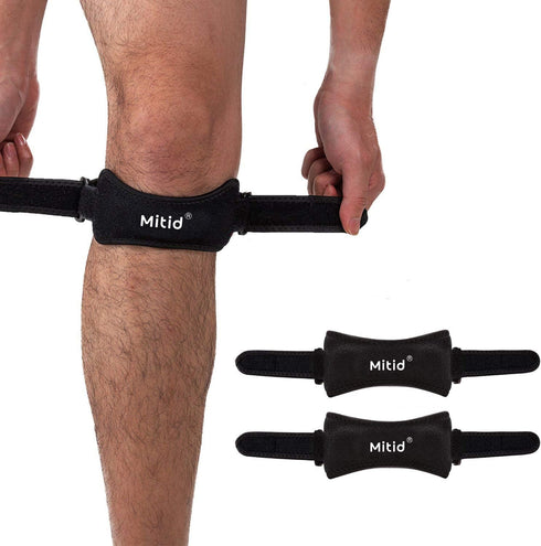Knee Strap 2 Pack Patella Support Brace for Running, Soccer, Basketball, Hiking, Jumpers Knee, Tennis