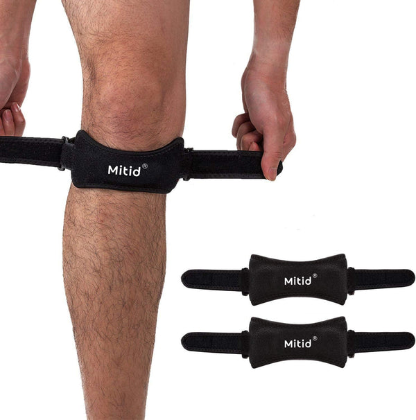 Knee Strap 2 Pack Patella Support Brace for Running, Soccer, Basketball, Hiking, Jumpers Knee, Tennis