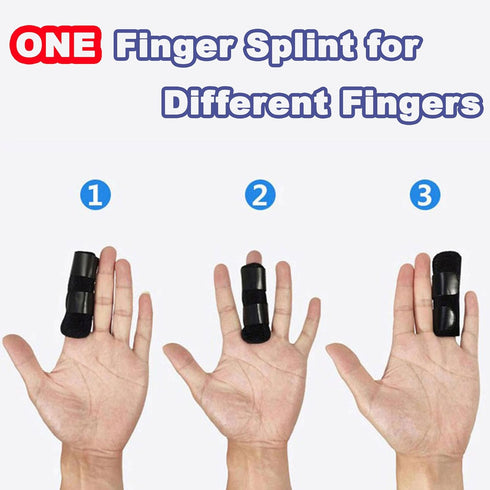 Finger Splints, 2-Pack - Adjustable Finger Support Brace for Arthritis, Injury, and Knuckle Immobilization - Universal Fit for Index, Middle, Ring, Pinky Fingers - Pain Relief and Straightening (Blue)